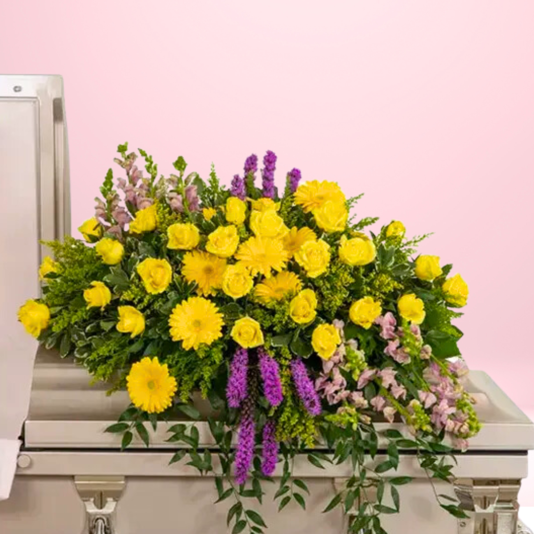 Bright Goodbye Casket Spray